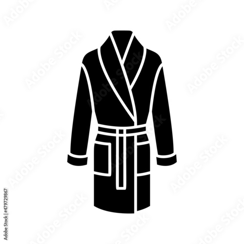 Male Bathrobe black glyph icon isolated. Vector