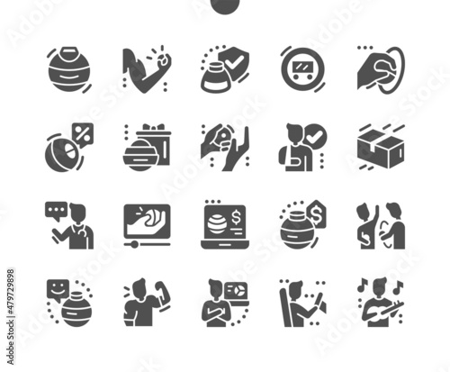 Hand expander. Entertainment. Ball, recreation, fitness and medicine. Buy, price and product reviews. Vector Solid Icons. Simple Pictogram
