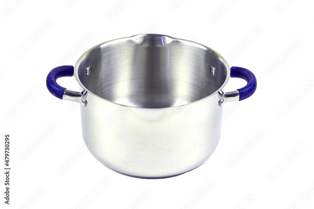 Metal saucepan with a glass lid for cooking soup, food. made of stainless steel. kitchen utensils with a thick bottom for electric, infrared, induction or gas stoves. On an isolated white background. Metal saucepan with a glass lid for cooking soup, food. made of stainless steel. kitchen utensils with a thick bottom for electric, infrared, induction or gas stoves. On an isolated white background.