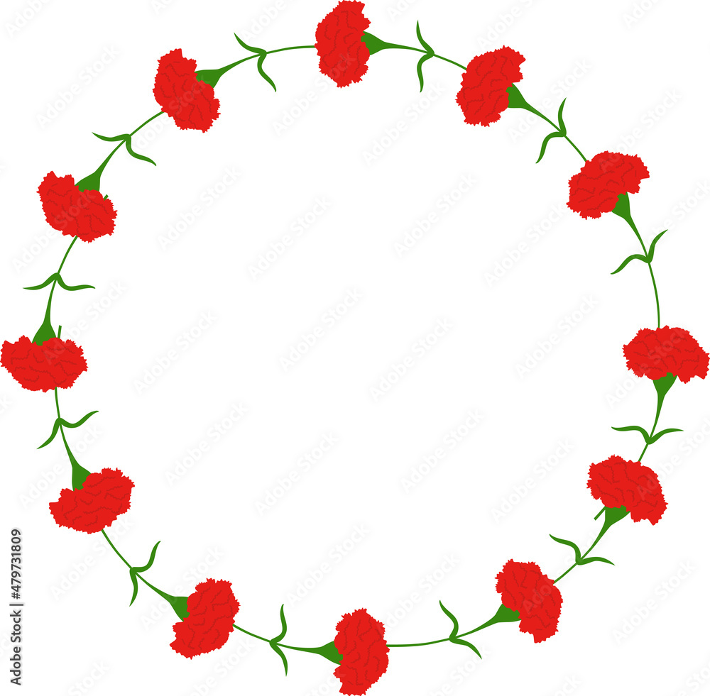 赤いカーネーションの花輪 赤いカーネーションの花輪