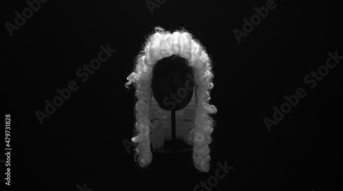 Obraz na plátně court wig on a black background