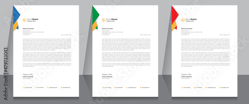 Letterhead format template, business style letterhead template design.