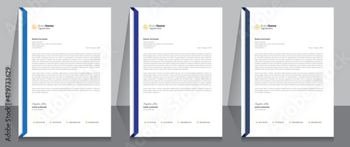Letterhead format template, business style letterhead template design.