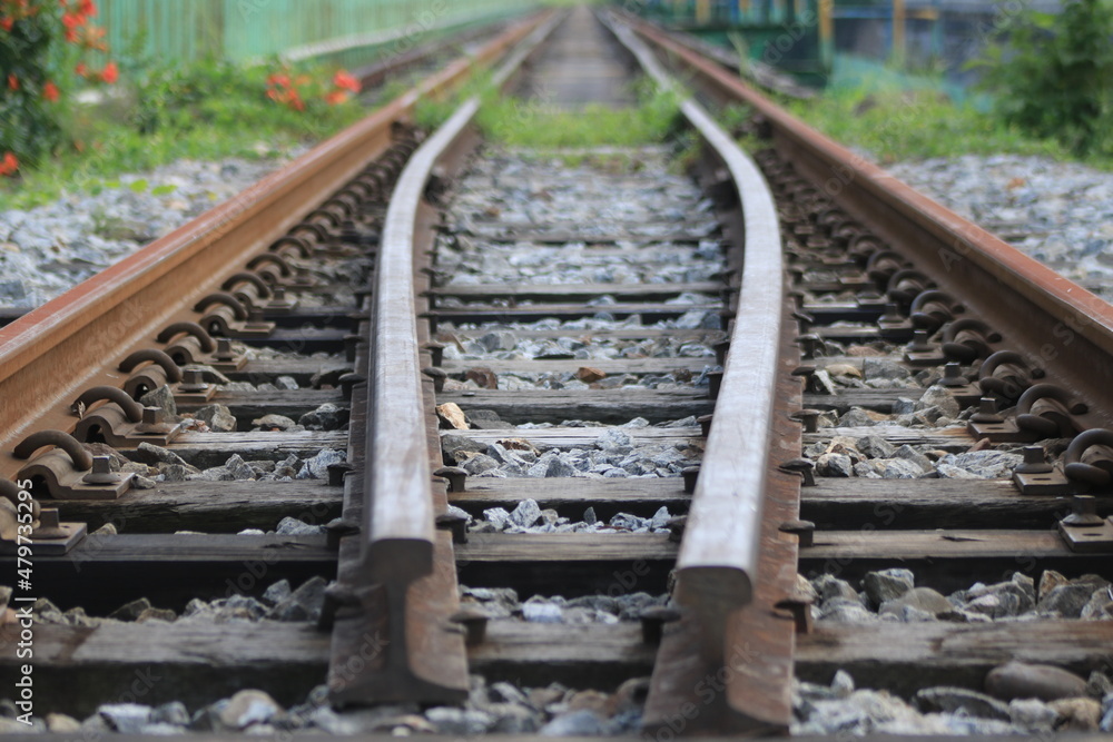 Fototapeta premium railroad tracks in the countryside