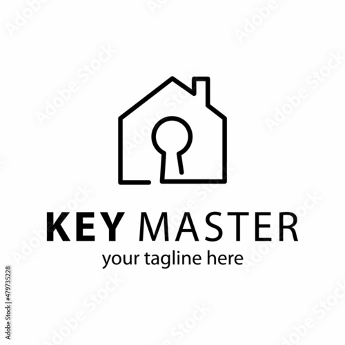 Abstract creative key duplication logo concept. Professional skilled key cutter sign.