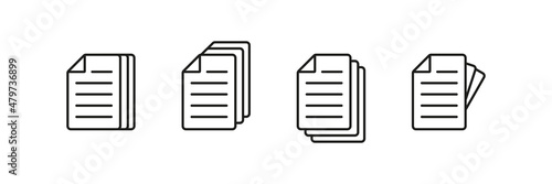 File icon. Document vector icon. Multiple documents and files. Data sign isolated.