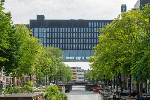 View On The Nieuwe Achtergracht Canal At Amsterdam The Netherlands 6-7-2019 photo