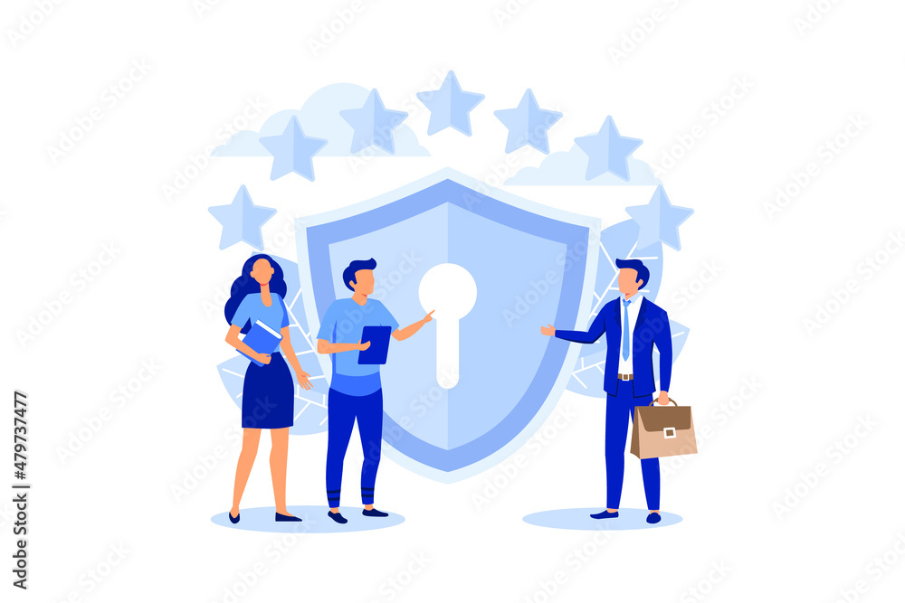 General rules for data protection GDPR. The European Commission strengthens and unifies the protection of personal data. control over their personal data. flat vector illustration 