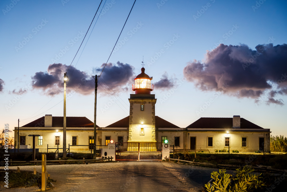 Lighthouse on the Sardao cape next to  Vila Nova de Milfontes, Portugal