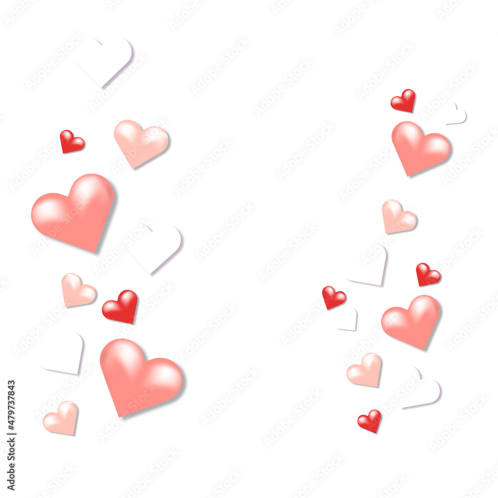 Valentine's Day Poster or banner with many sweet hearts and on red background.Promotion and shopping template or background for Love and Valentine's day concept.
