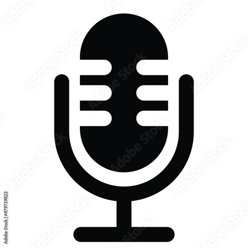 microphone icon for talking and calling on the mobile phone, podcast sign for interviewing, sound and voice symbol, voice recorder