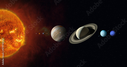 Fototapeta Naklejka Na Ścianę i Meble -  Solar System. Elements of this image furnished by NASA.