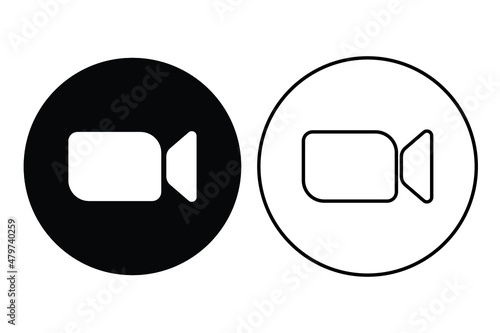video camera for streaming and video call, facetime icon  for video conference, studying online and teaching online