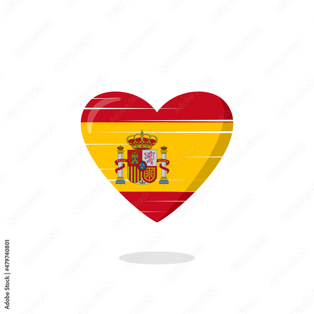 Obraz premium Spain flag shaped love illustration