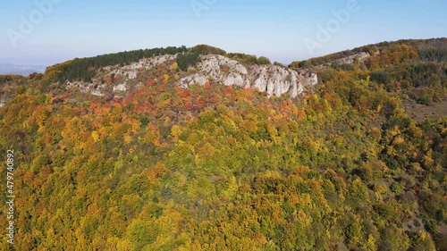 Amazing Autumn Landscape of Erul mountain near Kamenititsa peak, Pernik Region, Bulgaria photo