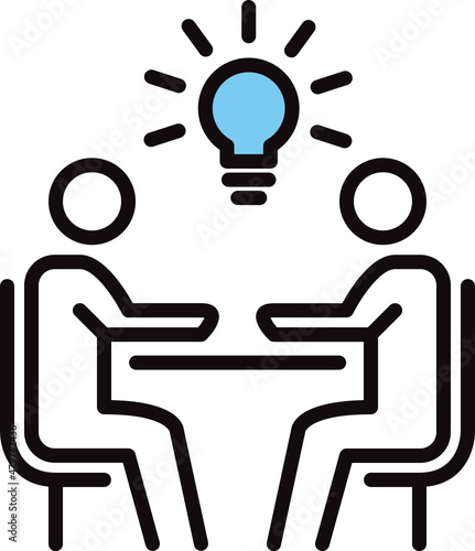 exchange ideas line icon