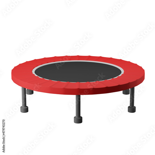 exercise jumping indoor outdoor trampoline 3d icon 3d illustration gym and fitness equipment theme