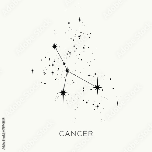 Star constellation zodiac cancer vector black and white