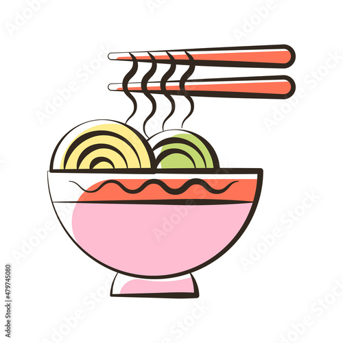 Noodles vector Filled Outline Icon Design illustration. Food and Drink Symbol on White background EPS 10 File