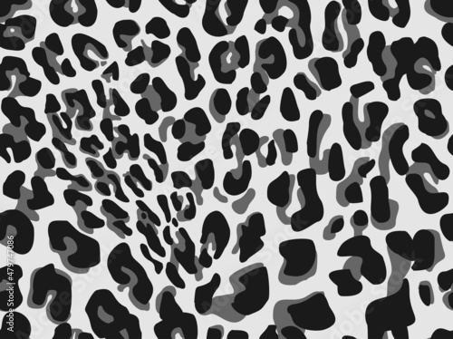 Leopard skin white seamless pattern. Print on fabric and clothes. Vector illustration