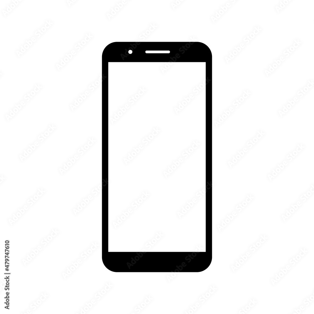 smartphone with blank white screen isolated on white background smartphone with blank white screen isolated on white background