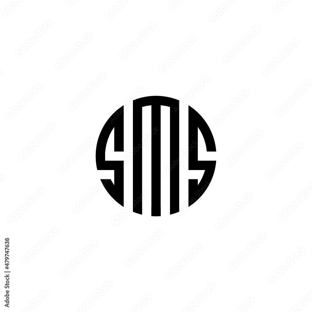 SMS Letter logo design with a circular shape vector in illustration. SMS Letter logo design with a circular shape vector in illustration.