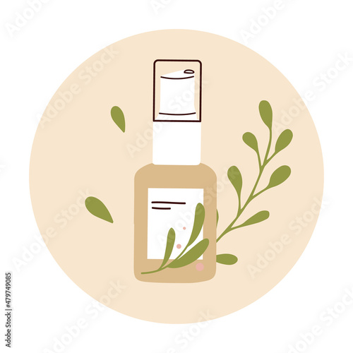 Skin care routine. Natural cosmetic products. Korean cosmetics. Hands or face cream, mask. Beauty procedures vector cartoon. Vegan, cruelty free, organic eco herbal products.