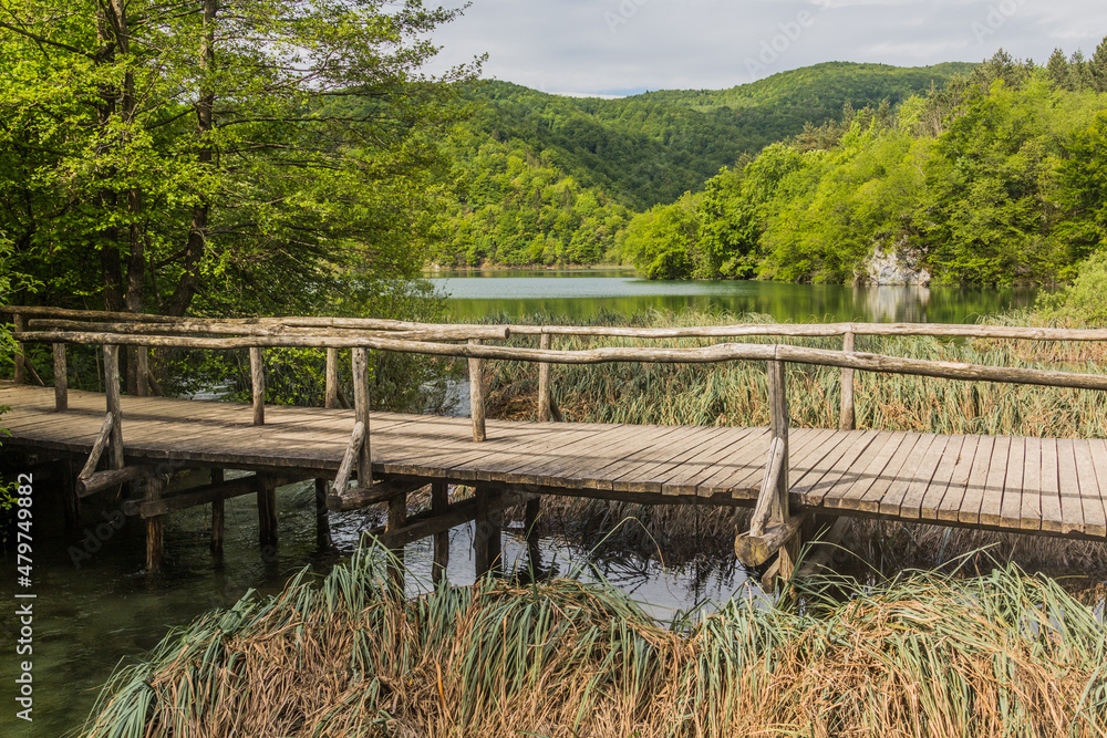Boardwalk in Plitvice Lakes National Park, Croatia Boardwalk in Plitvice Lakes National Park, Croatia