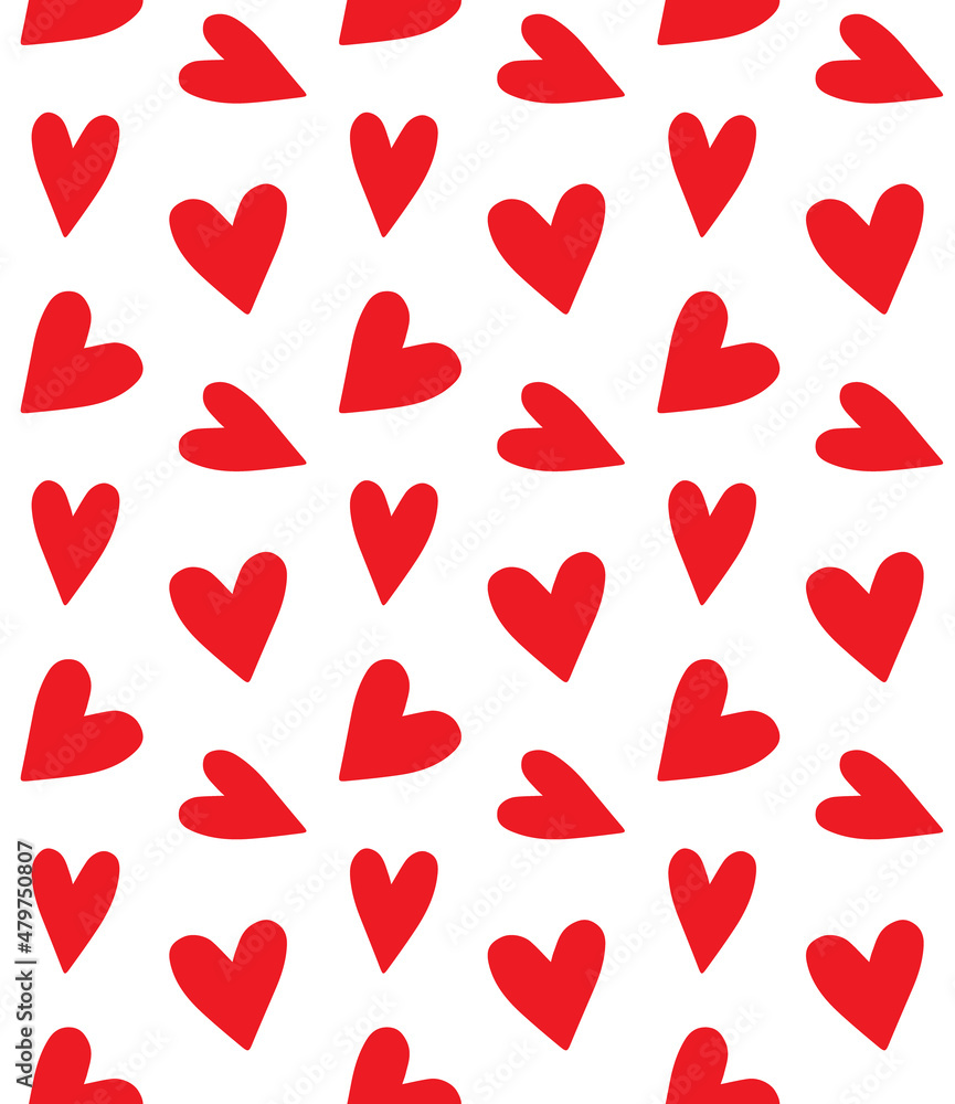 Vector seamless pattern of hand drawn sketch doodle hearts isolated on white background Vector seamless pattern of hand drawn sketch doodle hearts isolated on white background