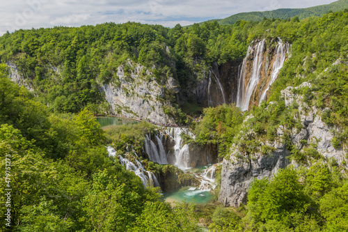 Sastavci and Veliki slap waterfalls in Plitvice Lakes National Park, Croatia