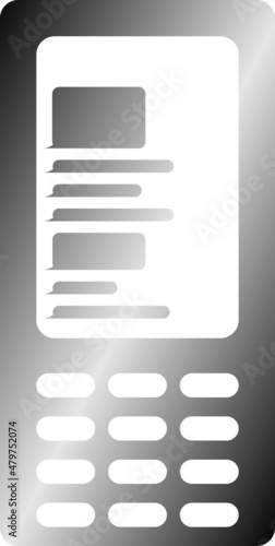 User chatting on smartphone. Message in mobile application. Vector icon