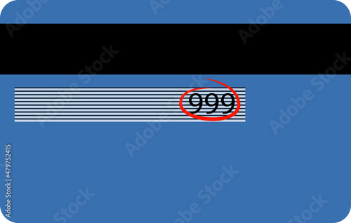 Illustration Blue Credit Card Icon Isolated on white