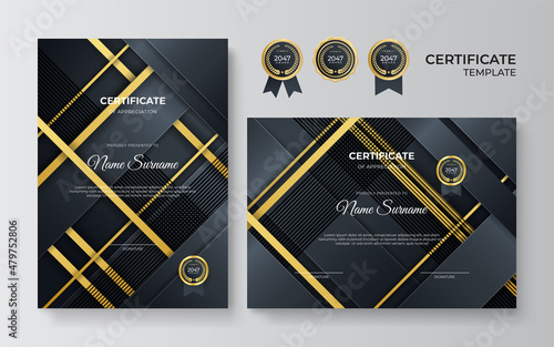 Elegant professional black gold certificate design template