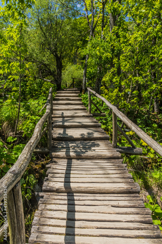 Boardwalk in Plitvice Lakes National Park, Croatia Boardwalk in Plitvice Lakes National Park, Croatia