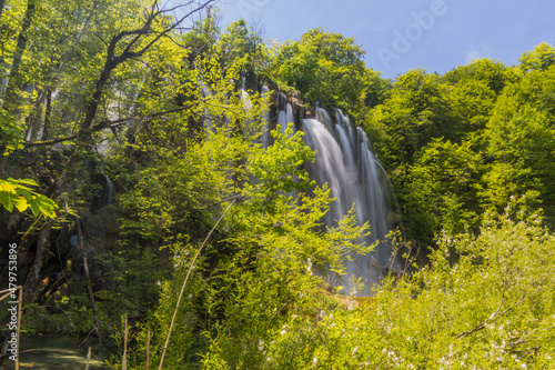 Veliki Prstavac waterfall in Plitvice Lakes National Park, Croatia photo