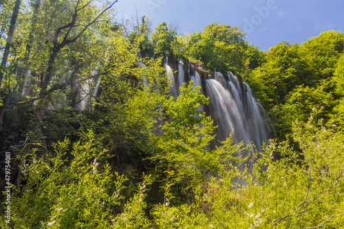 Veliki Prstavac waterfall in Plitvice Lakes National Park, Croatia photo