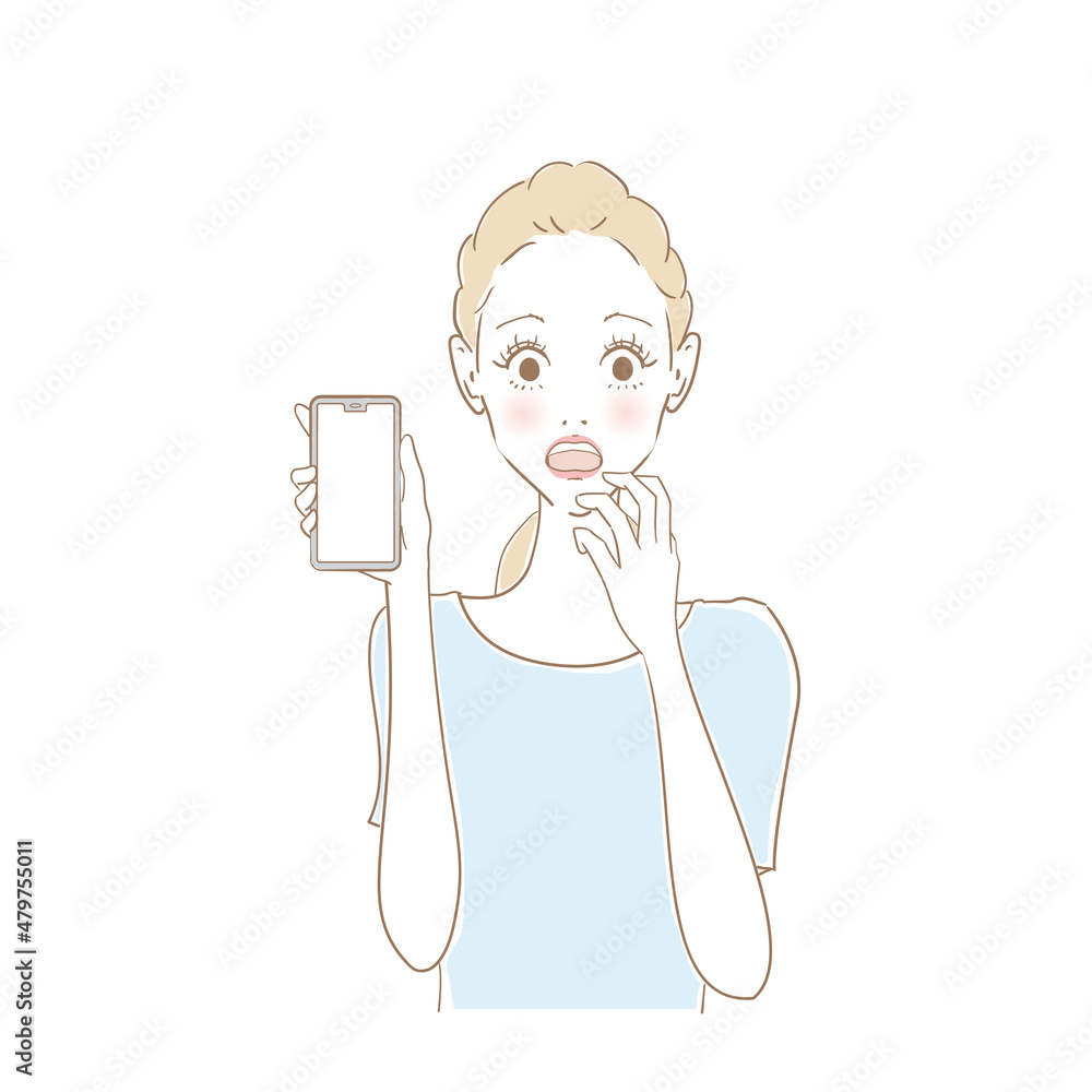 スマホで困る女性