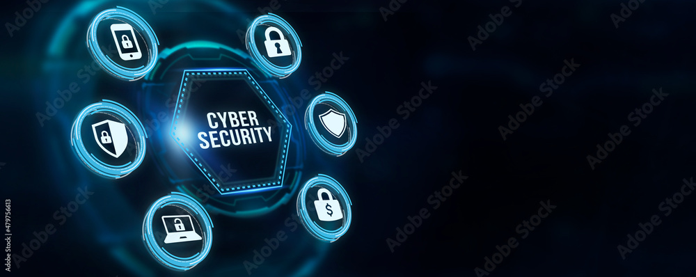 Internet, business, Technology and network concept. Cyber security data protection business technology privacy concept. 3d illustration Internet, business, Technology and network concept. Cyber security data protection business technology privacy concept. 3d illustration