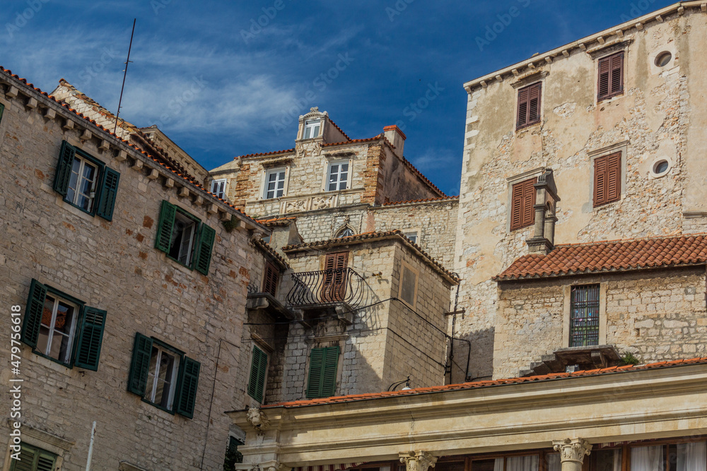 Traditional stone buildings in Sibenik, Croatia