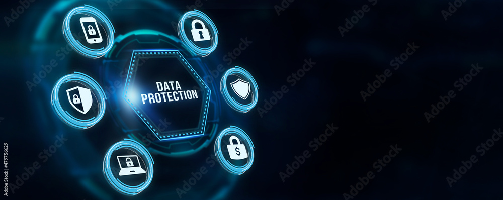 Internet, business, Technology and network concept. Cyber security data protection business technology privacy concept. 3d illustration Internet, business, Technology and network concept. Cyber security data protection business technology privacy concept. 3d illustration