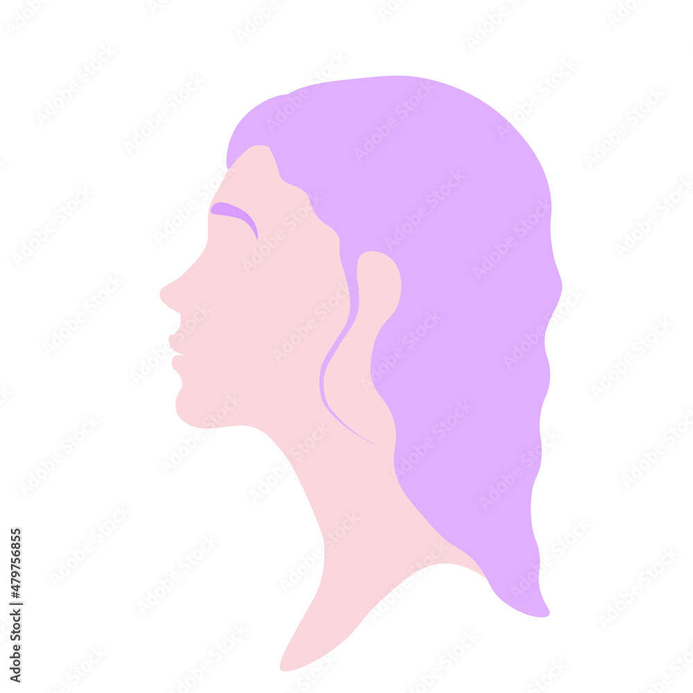 Vector abstract minimalistic portrait of a woman . Women's profile. Vector abstract minimalistic portrait of a woman . Women's profile.
