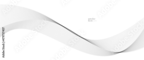 Vector abstract background with wave of flowing particles, smoke flowing light grey design, smooth and soft relaxing image.