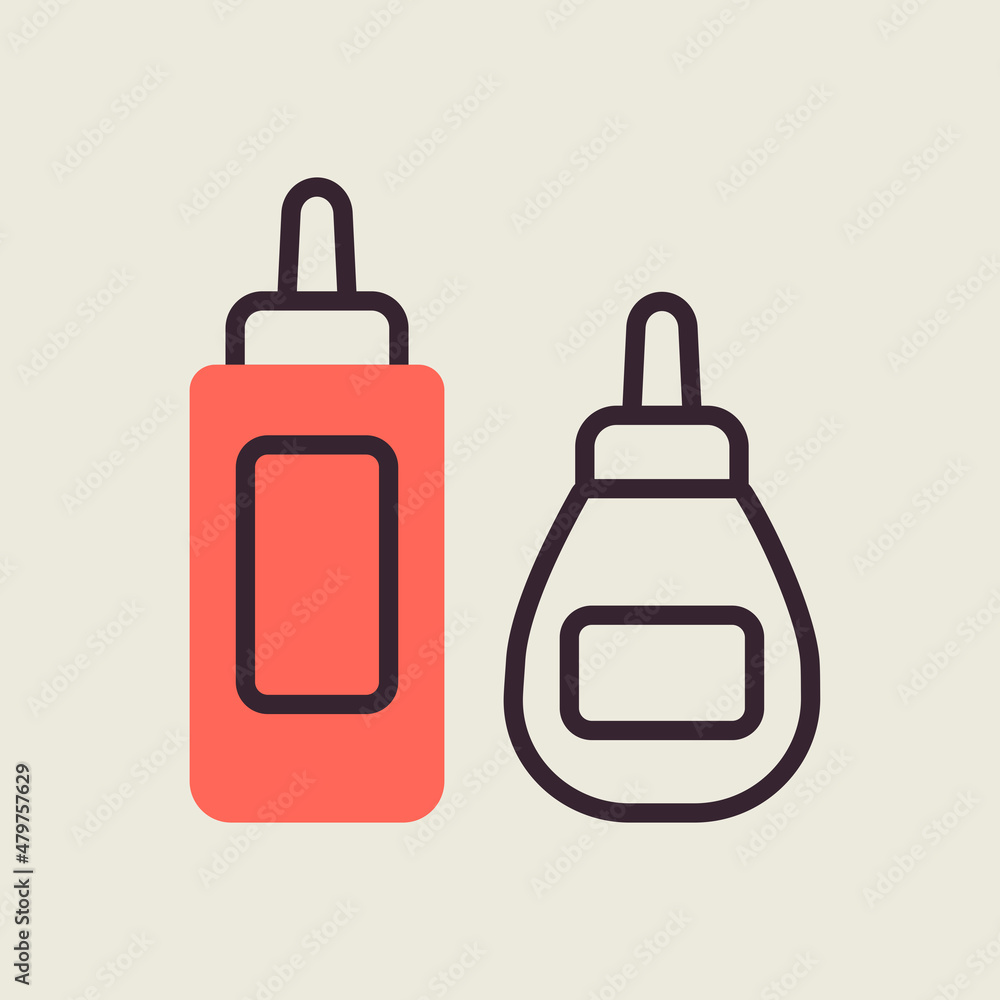 Ketchup mustard and mayonnaise spicy bottle icon Ketchup mustard and mayonnaise spicy bottle icon