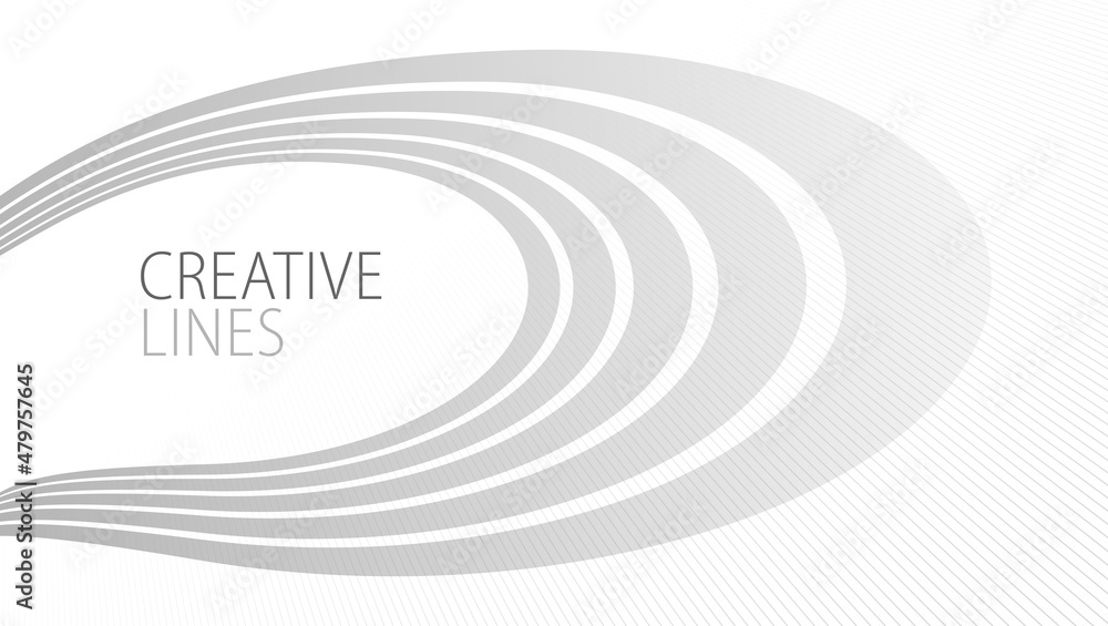 Fototapeta premium Light grey lines in 3D perspective vector abstract background, easy and soft cool illustration, smooth motion and elegant gradient.