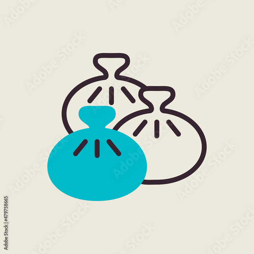 Khinkali vector icon. Fast food sign