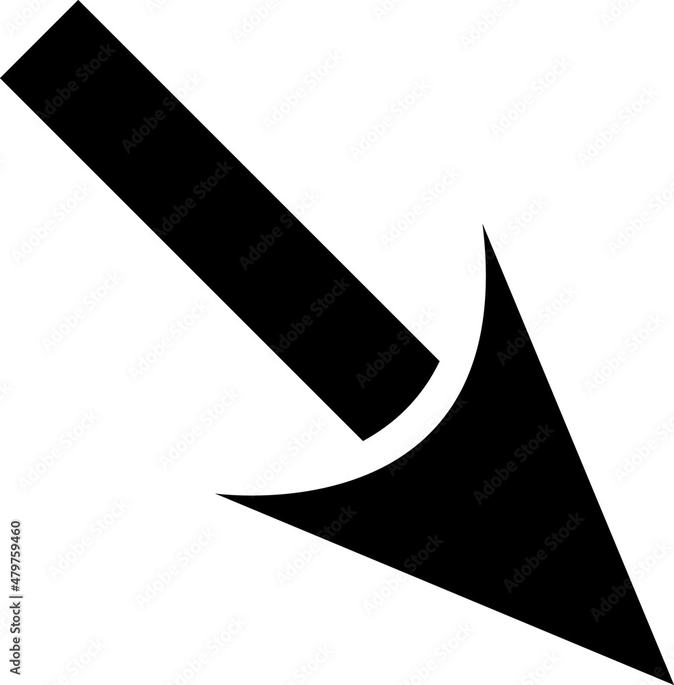 Down Right Arrow flat vector icon. Hand drawn style design illustrations..eps Down Right Arrow flat vector icon. Hand drawn style design illustrations..eps