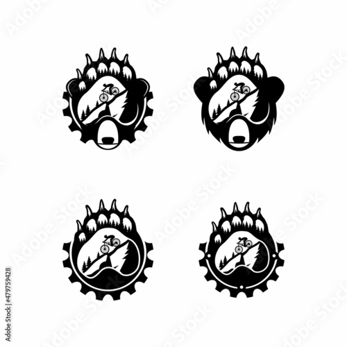 bear footprints and mountain bike sports