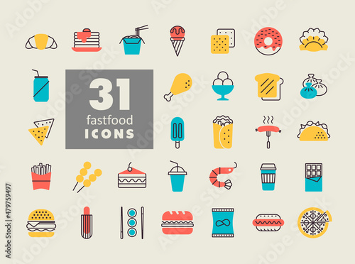 Fastfood, Food court vector icon
