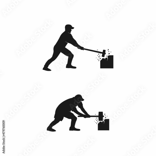stone crusher  silhouette