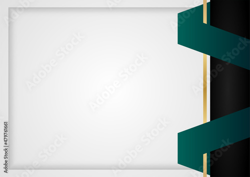 Emerald Luxury Gold Background. Golden Silver Polygon Border 3D Abstract Polygonal Sparkle Cover. Christmas New Year Celebration Frame. Royal Premium Business Design Luxury Gold Crystal Card